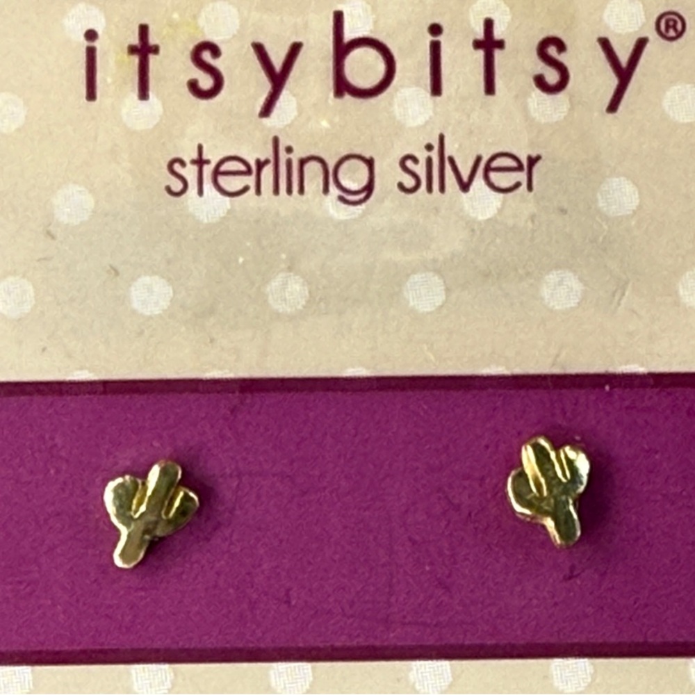 Gold Cactus Earrings by Itsy Bitsy